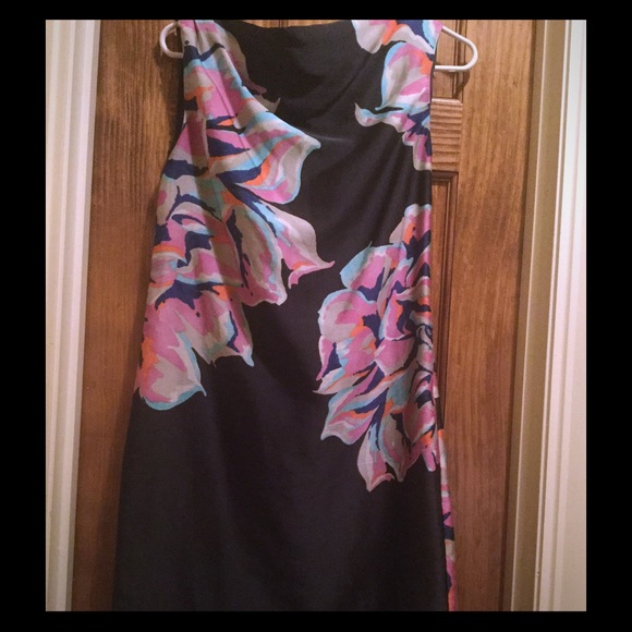 Loft Black Dress with flowers