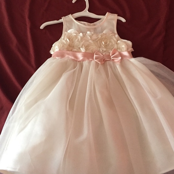 Pink angel cream toddler party dress