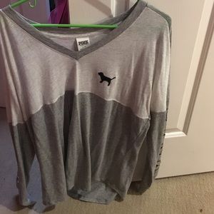 Long sleeve gray sequin t from pink