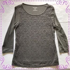 Old Navy Gray Lace Shirt