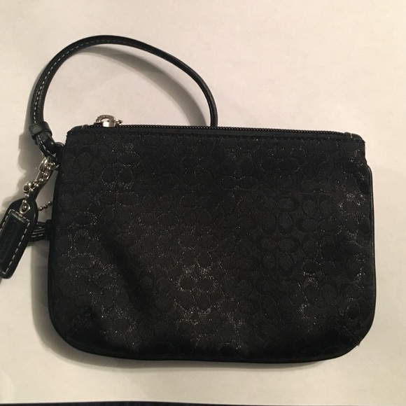 Small Black Sparkle Coach Wristlet