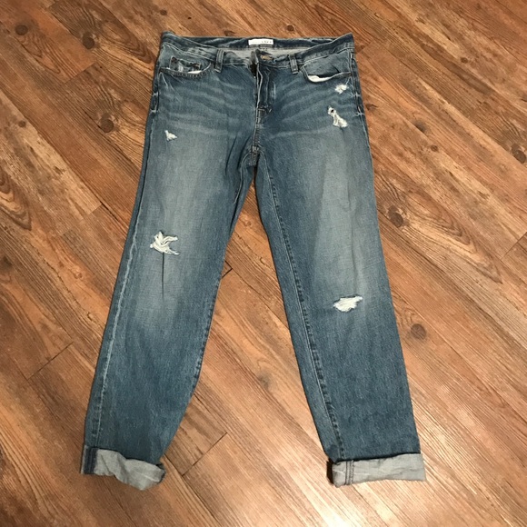 Ann Taylor Loft distressed boyfriend jeans