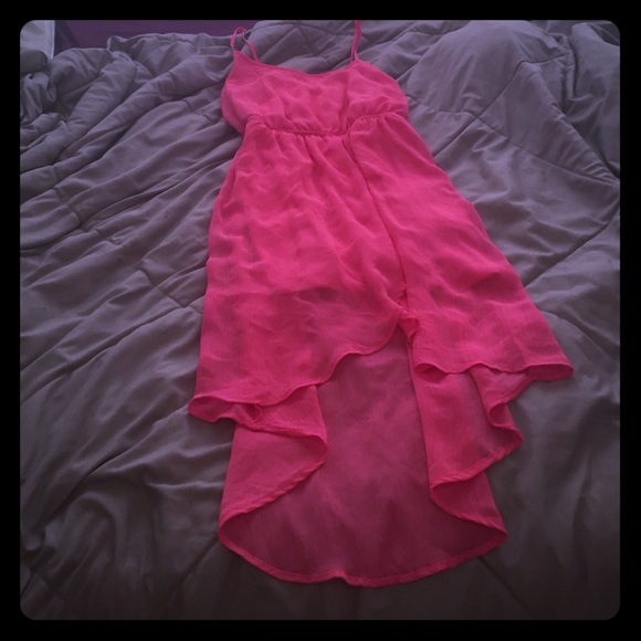 Pink high to low dress