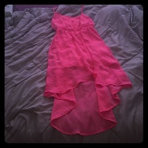 Pink high to low dress