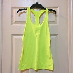Nike Dri-Fit bright yellow racer tank