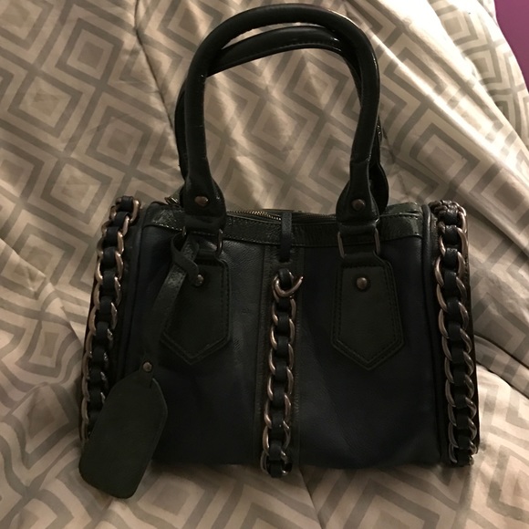 Green Faux Leather and Chain Link Pocketbook