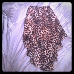Cheetah print high to low skirt