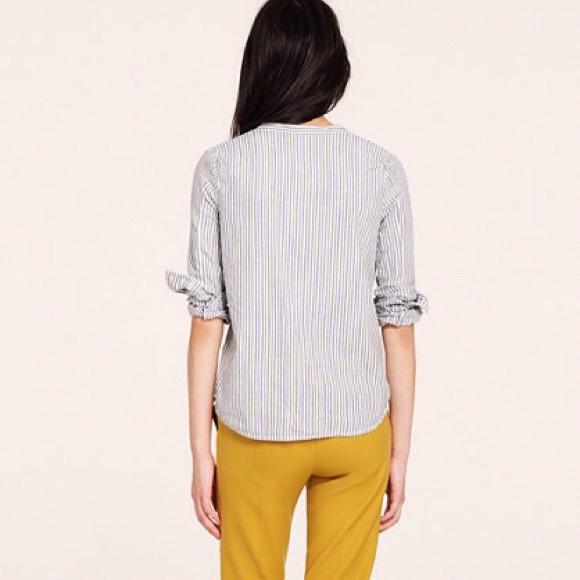 J. Crew Indigo Stripe Bonnie Blouse - Picture 3 of 3