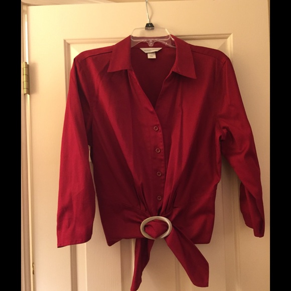Christopher & Banks red blouse