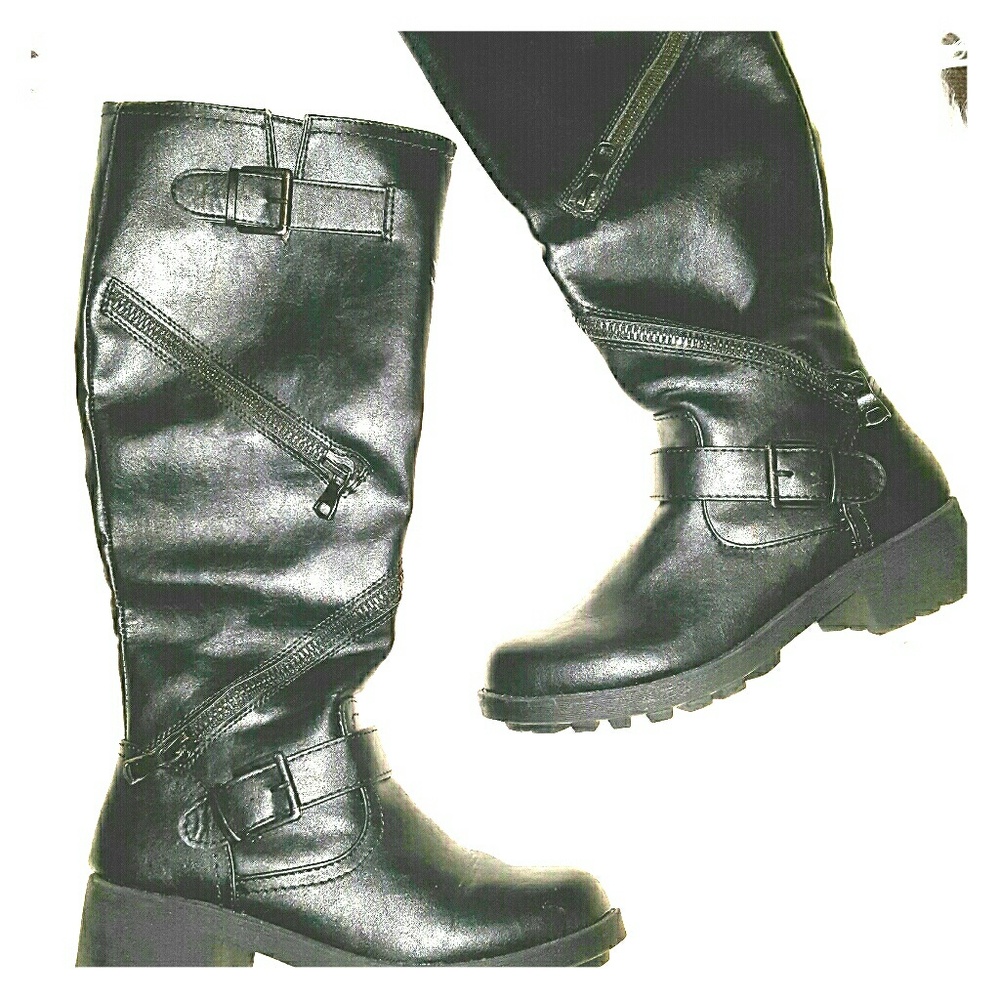 BLACK MOTO BOOTS