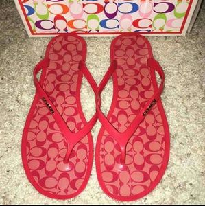 🌟FLASH SALE🌟Coach CORAL JELLY THONGS SIZE 7