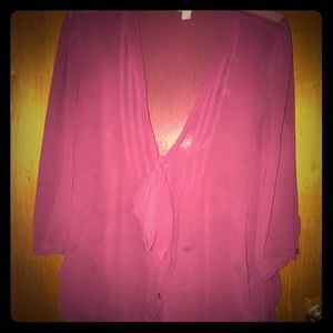 Maroon sheer top