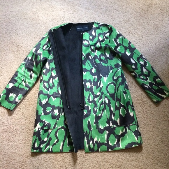 French Connection faux "cow" fur coat US8