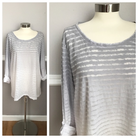 Style & Co. Tops - Ombré Gray White Top
