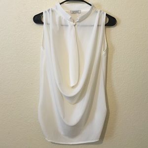 Sleeveless White Blouse