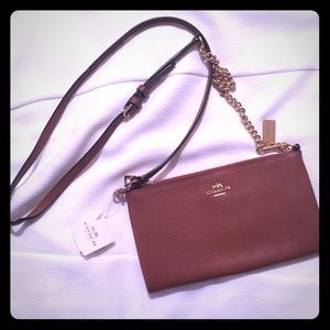 NWT Coach small brown purse with gold hardware.