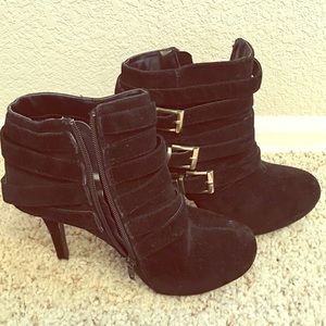 Black high heel boots