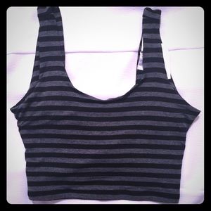 NWT Lovers + Friends cross cross striped crop top.