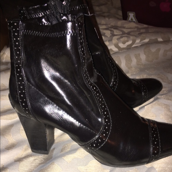 Black "leather" booties.