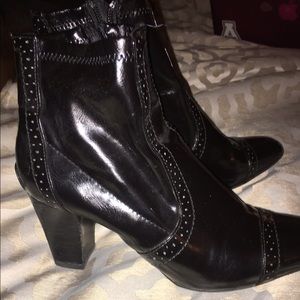 Black "leather" booties.