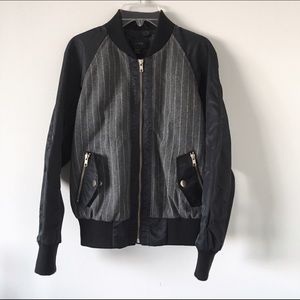 J. Crew Chic Bomber in Navy/Grey