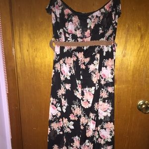 Black floral maxi