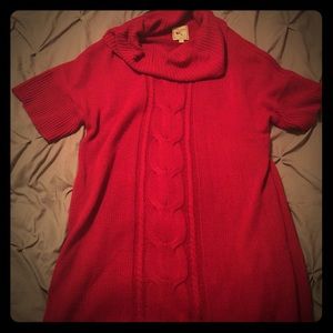 Red sweater tunic
