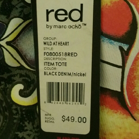 SOLD-NWT MARC ECKO Wild At Heart Tattoo Handbag - Picture 3 of 3