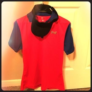 Sonic polo style Shirt and black visor