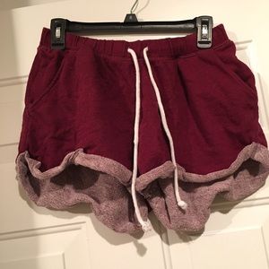 Red sweat shorts