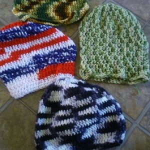 Crocheted multicolor hats