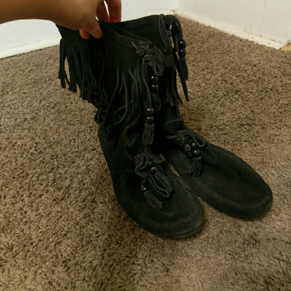 Reserved for Jolyn Vintage Black Minnetonkas