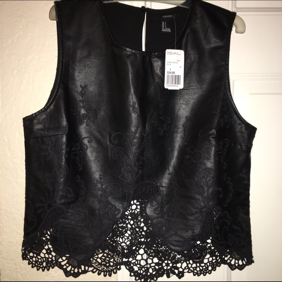 FOREVER 21 vegan leather top