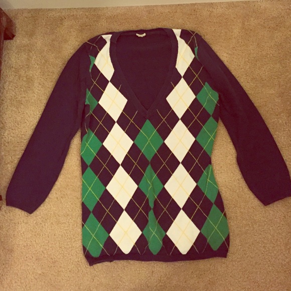 J Crew Argyle Sweater