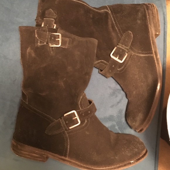 Black Suede Slouch Booties