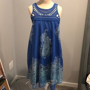 Brand new blue paisley printed dress!!