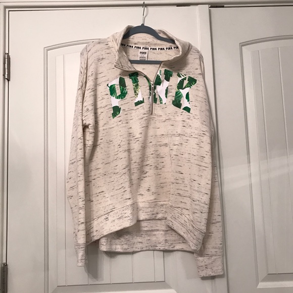 Pink half zip up sweatshirt