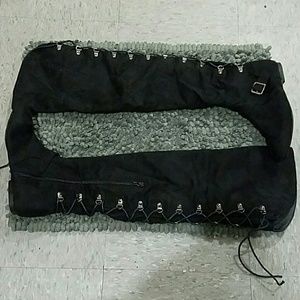 Lace up over knee high boot