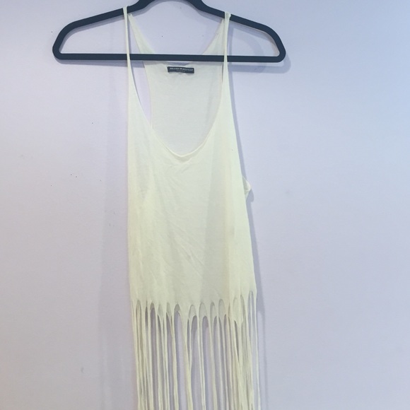 white frayed brandy melville crop top