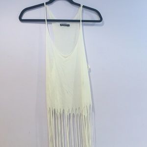 white frayed brandy melville crop top
