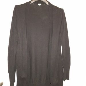 J Crew- Small, black long sleeve, long cardigan