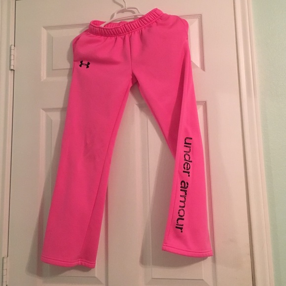 Neon pink Under Armour sweat pants