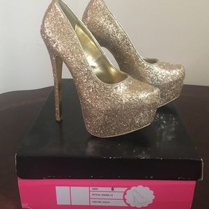 Charlotte Russe Gold Pumps