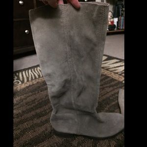 Gray suede boots