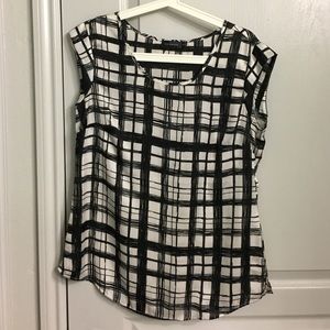 Black and white check blouse