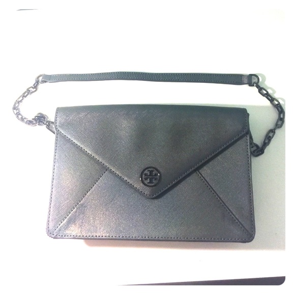 Tory Burch Ologram grey envelope shoulder bag