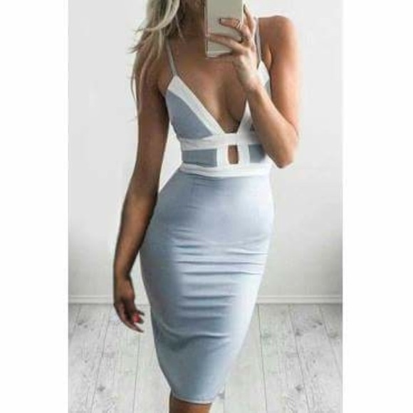 Beautiful blue and white dress