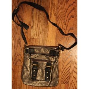 Nine West Silver and Black Crossbody Bag