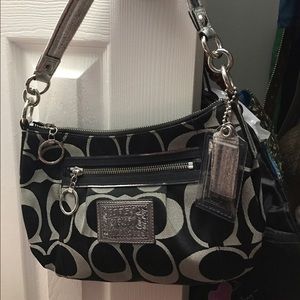 Coach shoulder bag Black and silver