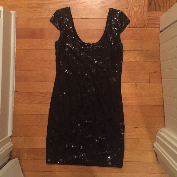 Armani exchange black sequin cocktail dress